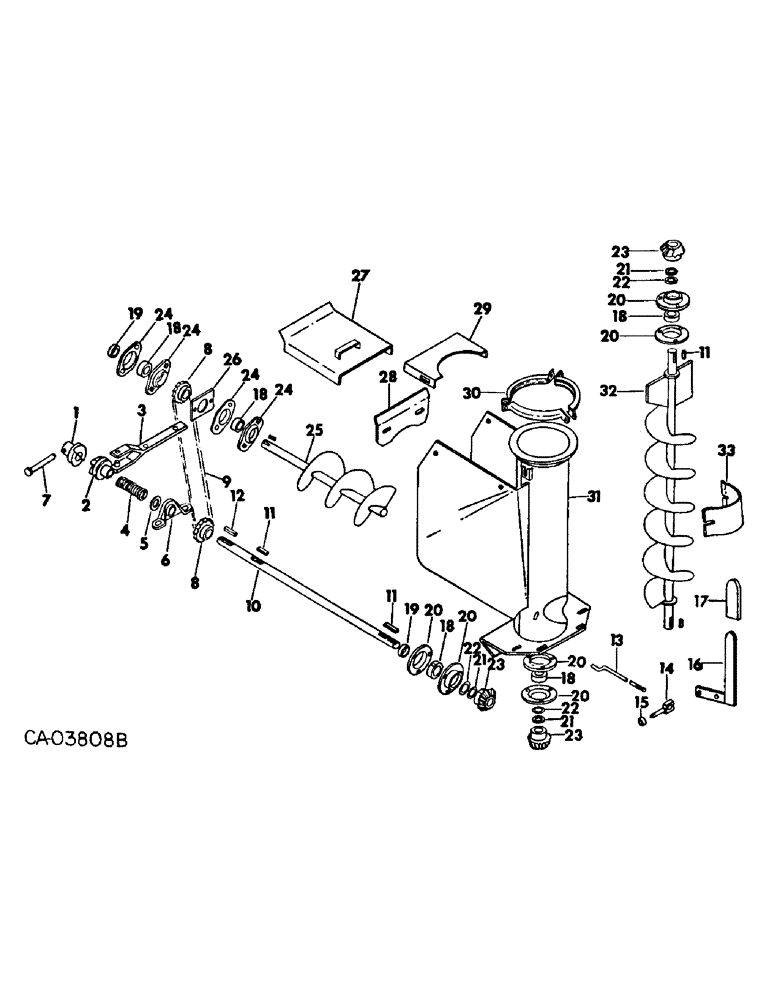 Схема запчастей Case IH 950 - (C-20) - BACK UNLOADING AUGER, 7" AUGER & 8" TUBE, 950 S/N 2218 & ABOVE, 1150 S/N 6433 & ABOVE 