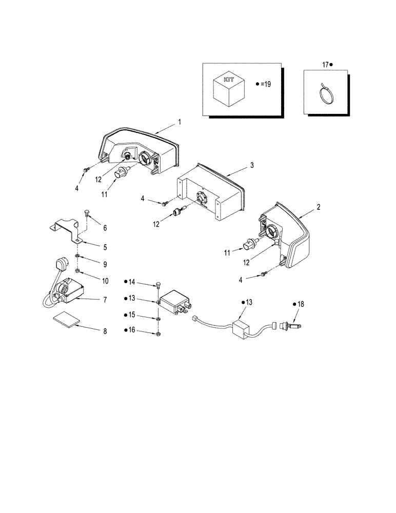 Схема запчастей Case IH STX275 - (04-14) - HEADLAMPS (04) - ELECTRICAL SYSTEMS