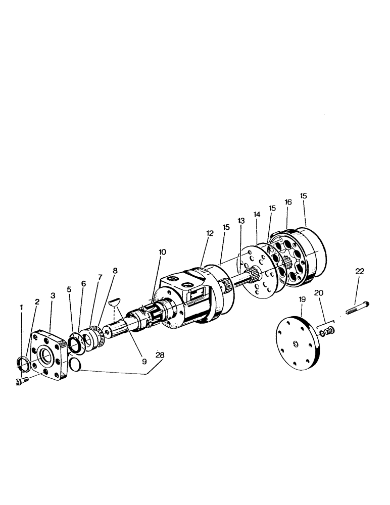 Схема запчастей Case IH 7000 - (B02-19) - HYDRAULICS, MOTOR, ELEVATOR SLEW MECHANISM Hydraulic Components & Circuits
