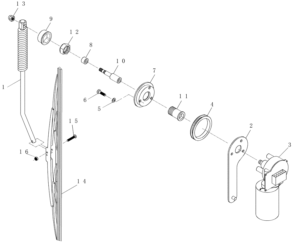Схема запчастей Case IH 7700 - (A11.17[01]) - Windscreen Wiper (90) - PLATFORM, CAB, BODYWORK AND DECALS