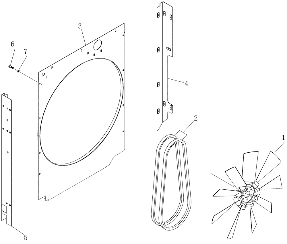Схема запчастей Case IH 7000 - (C02.01[01]) - Cooling Fan, Drive Belt and Shroud {DS11} (10) - ENGINE