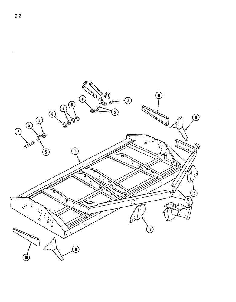 Схема запчастей Case IH 7200 - (9-002) - FRAME AND ROCKSHAFT MOUNTING (09) - CHASSIS/ATTACHMENTS