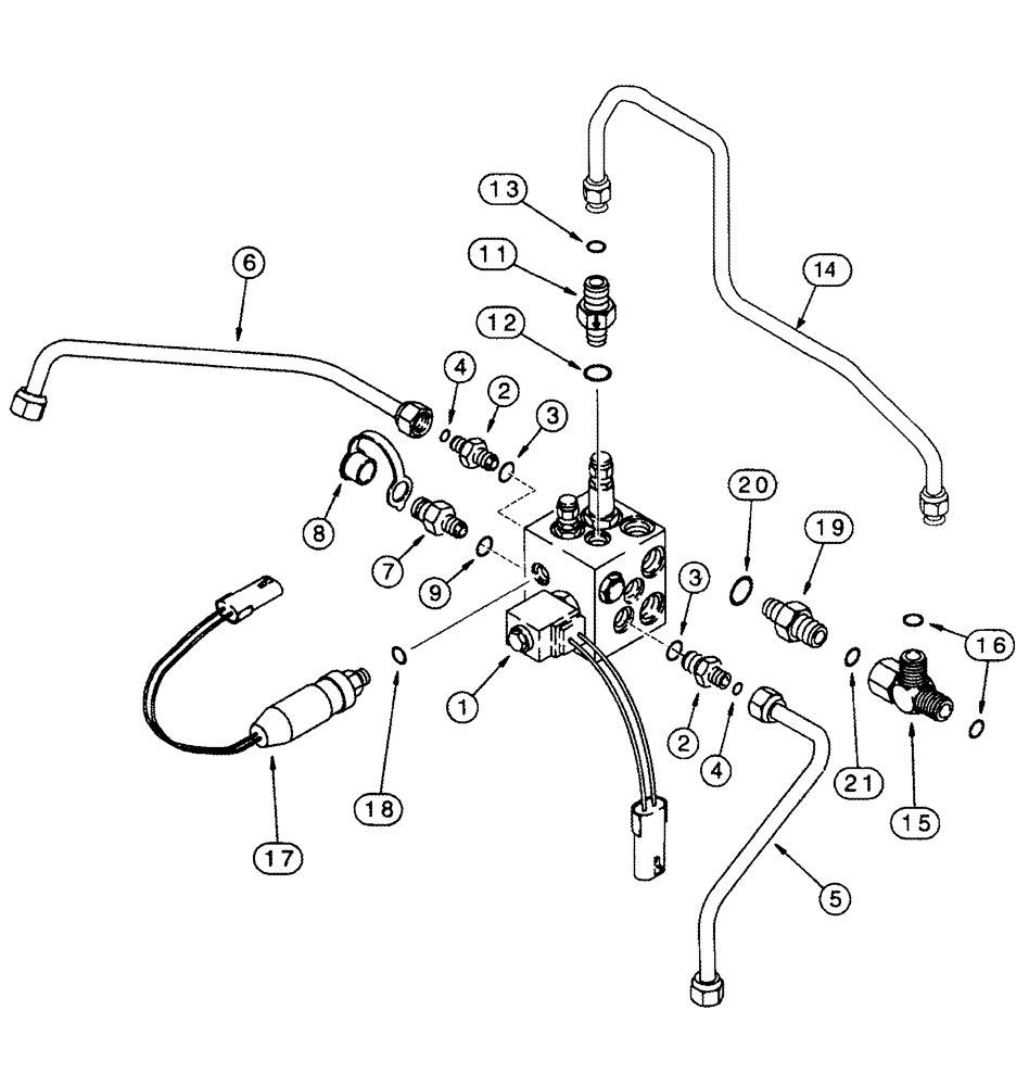 Схема запчастей Case IH CPX620 - (07-05) - PARKING BRAKE AND TOW VALVE HYDRAULIC SYSTEM (5.1) - BRAKES