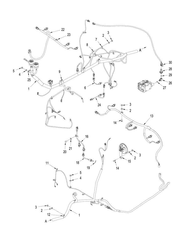 Схема запчастей Case IH STX430 - (04-17) - HARNESS - FRONT FRAME (04) - ELECTRICAL SYSTEMS