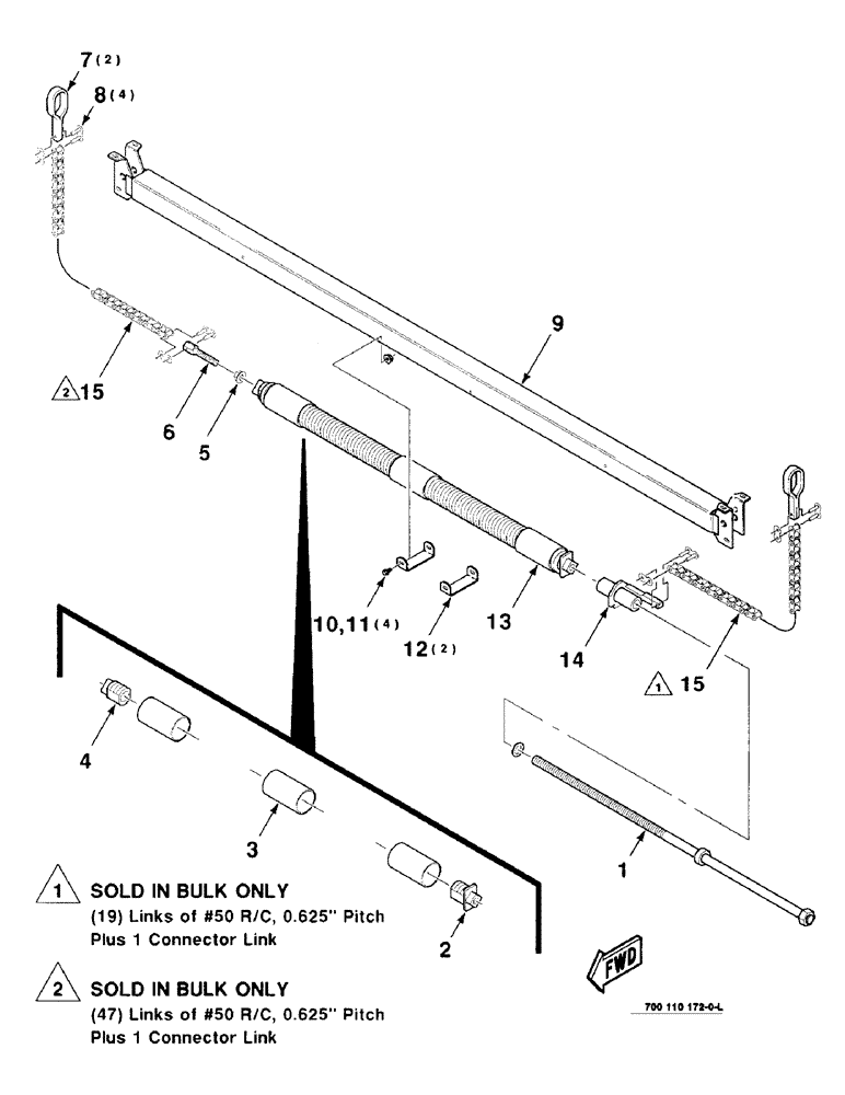 Схема запчастей Case IH 8370 - (5-10) - HAY CONDITIONER SPRING ASSY., 12 FT S/N CFH0043001 - CFH0043275, 14 FT S/N CFH0008311 - CFH0008808 (09) - CHASSIS