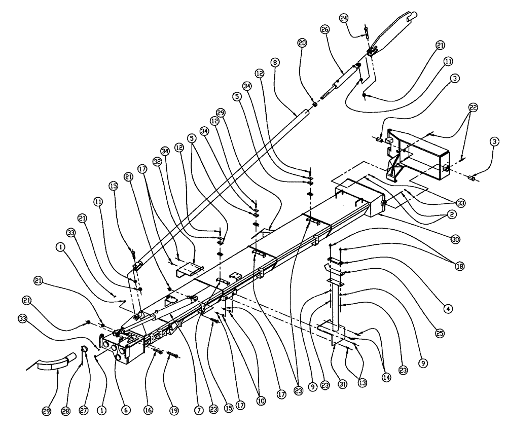Схема запчастей Case IH 438 - (04-025) - BOOM GROUP, 2.5”, 60’, INNER, RH Boom Group