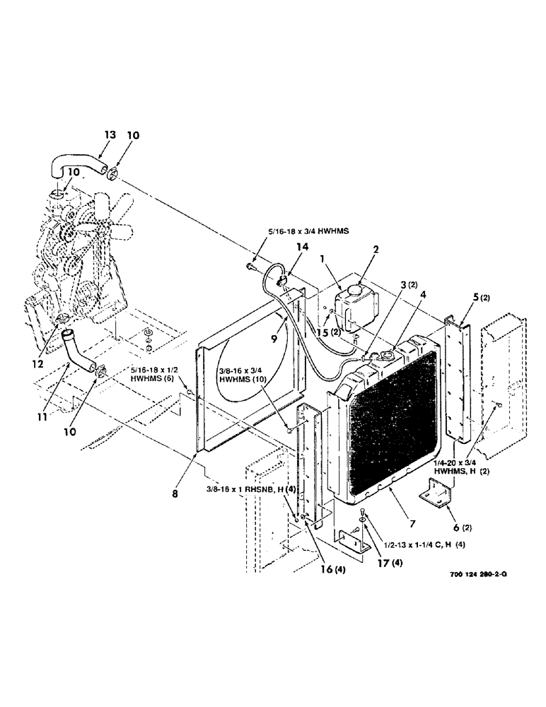 Схема запчастей Case IH 8830 - (2-58) - RADIATOR AND MOUNTING ASSEMBLY, DIESEL ENGINE (02) - ENGINE