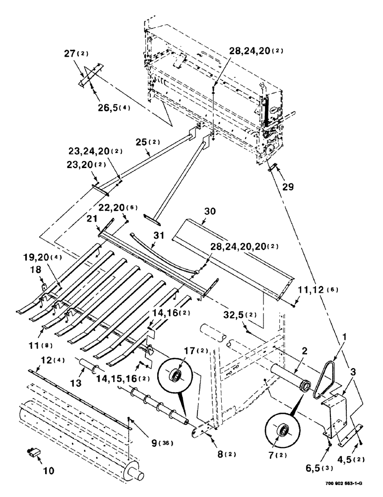 Схема запчастей Case IH 8460 - (24) - MESH WRAP SHIELDS AND SLIDE ASSEMBLIES 
