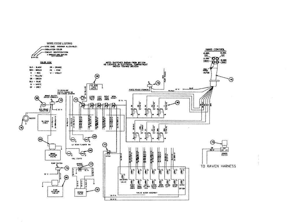 Схема запчастей Case IH PATRIOT II - (12-004[03]) - WIRING SCHEMATIC - CAB, ENGINE AND VALVE WIRING - VALVE (06) - ELECTRICAL