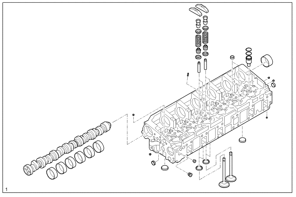 Схема запчастей Case IH F3BE0684G E901 - (0610.038) - CYLINDER HEAD with mobile elements 
