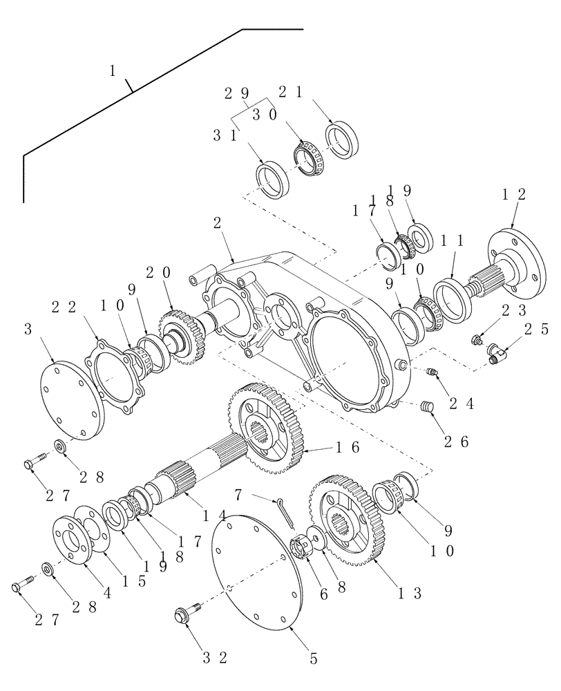 Схема запчастей Case IH DCX131 - (03.03) - GEARBOX, CONDITIONER (03) - MAIN GEARBOX