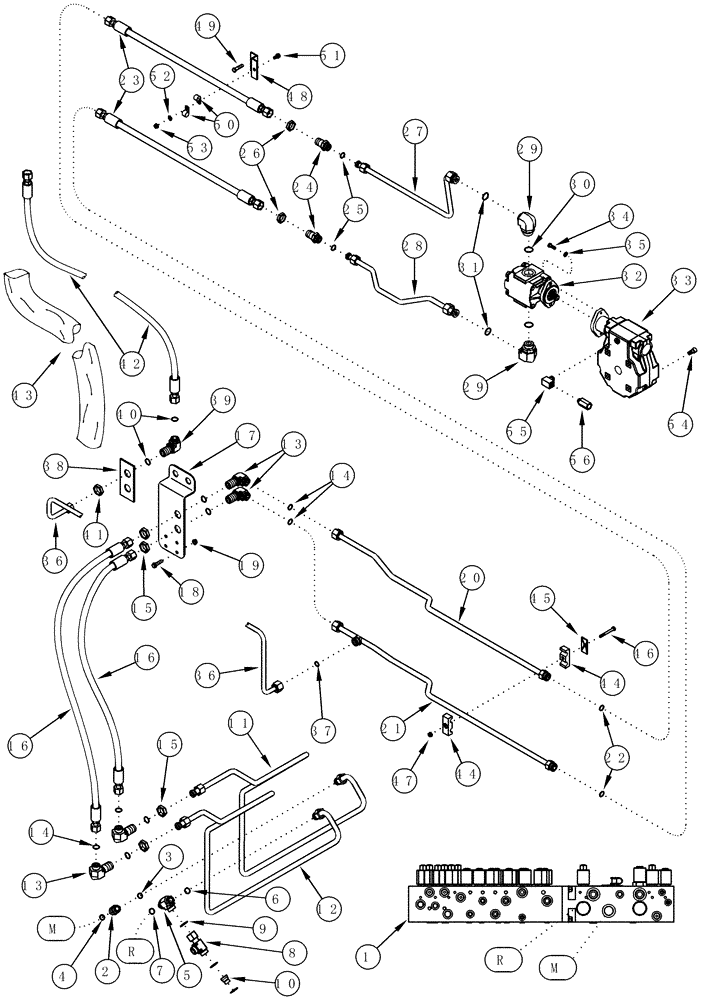 Схема запчастей Case IH CPX610 - (08-26) - CONVEYOR UNLOADER MOTOR SYSTEM - BSN JJC0250100 (07) - HYDRAULICS