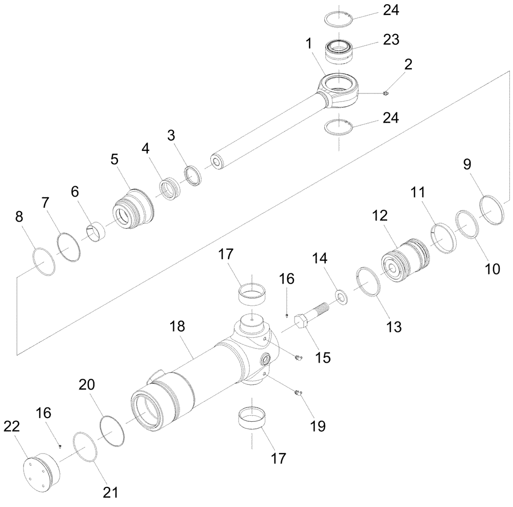 Схема запчастей Case IH A7000 - (B02.06[01]) - Hydraulic Cylinder {Elevator Slew} (07) - HYDRAULICS