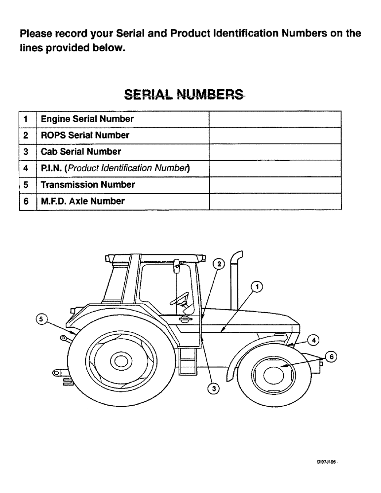 Схема запчастей Case IH 4240 - (0B) - SERIAL NUMBERS (00) - PICTORIAL INDEX