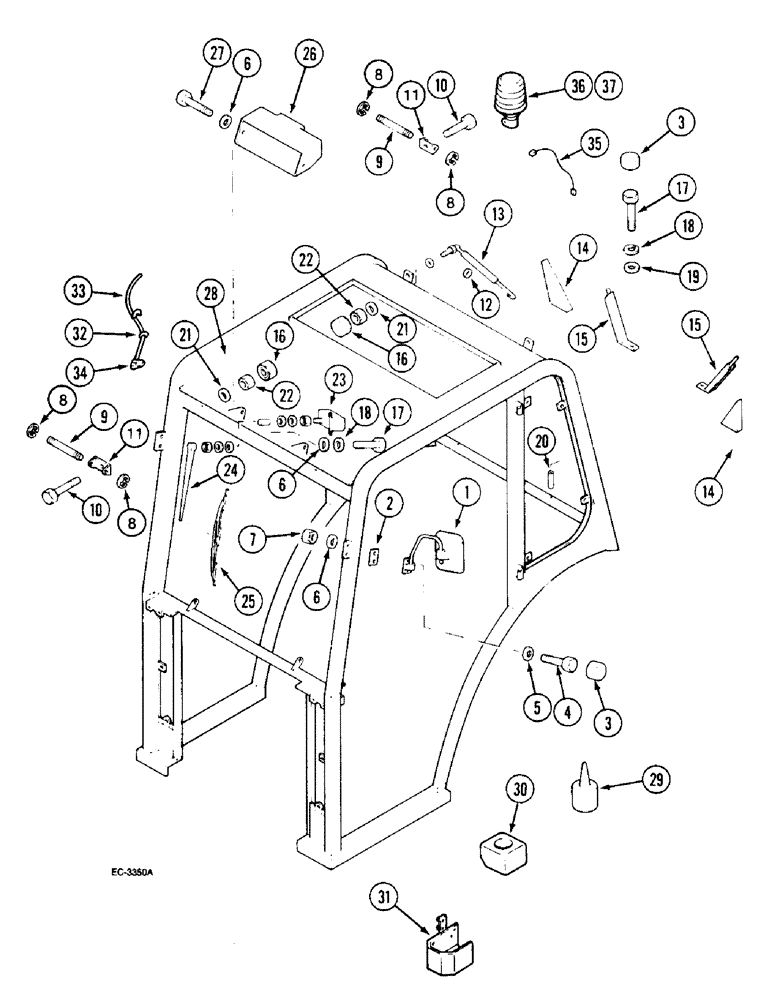 Схема запчастей Case IH 2140 - (9-026) - CAB ACCESSORIES (09) - CHASSIS/ATTACHMENTS