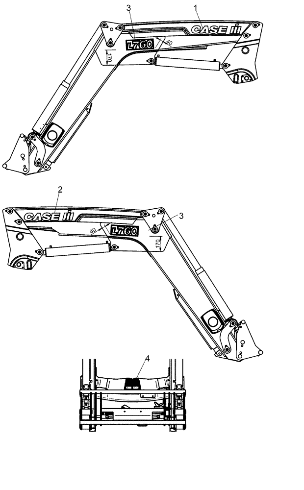 Схема запчастей Case IH L760 - (90.108.AB[19]) - MODEL DECAL - MSL (90) - PLATFORM, CAB, BODYWORK AND DECALS