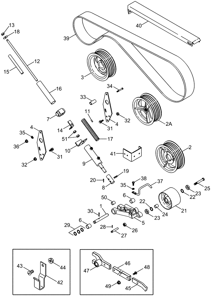 Схема запчастей Case IH 2388 - (09A-06) - SEPARATOR DRIVE PULLEY AND IDLER (13) - FEEDER
