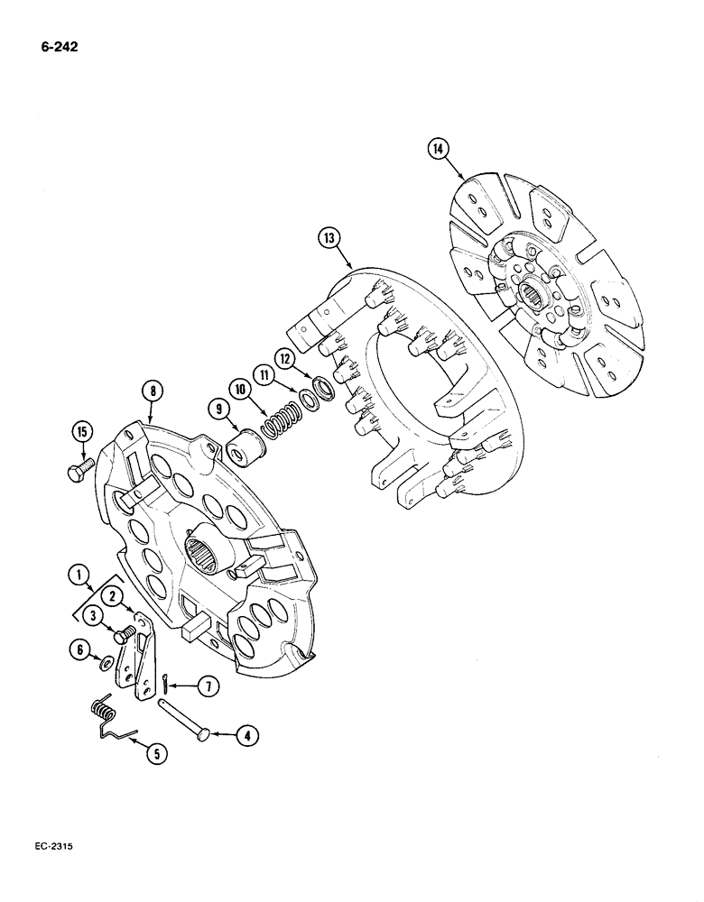 Схема запчастей Case IH 585 - (6-242) - CLUTCH, HEAVY DUTY (06) - POWER TRAIN