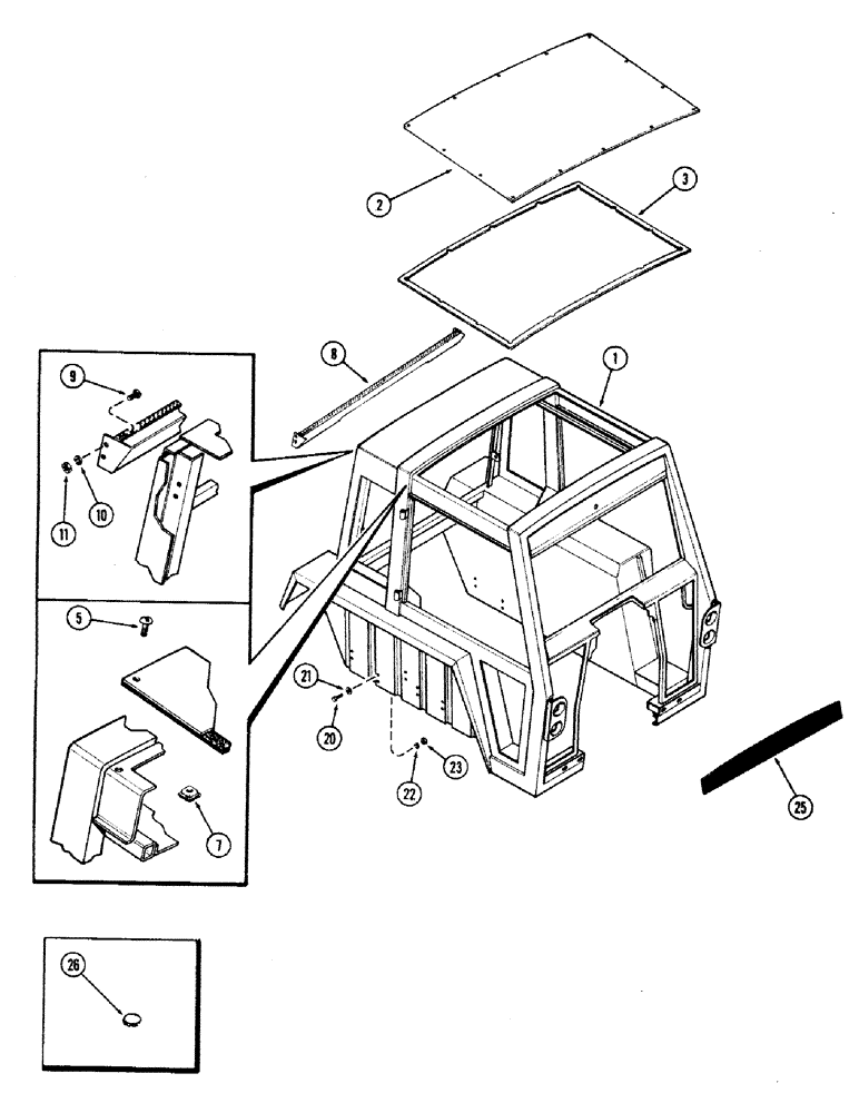 Схема запчастей Case IH 870 - (291C) - CAB, UPPER SHEET METAL, HINSON (09) - CHASSIS/ATTACHMENTS