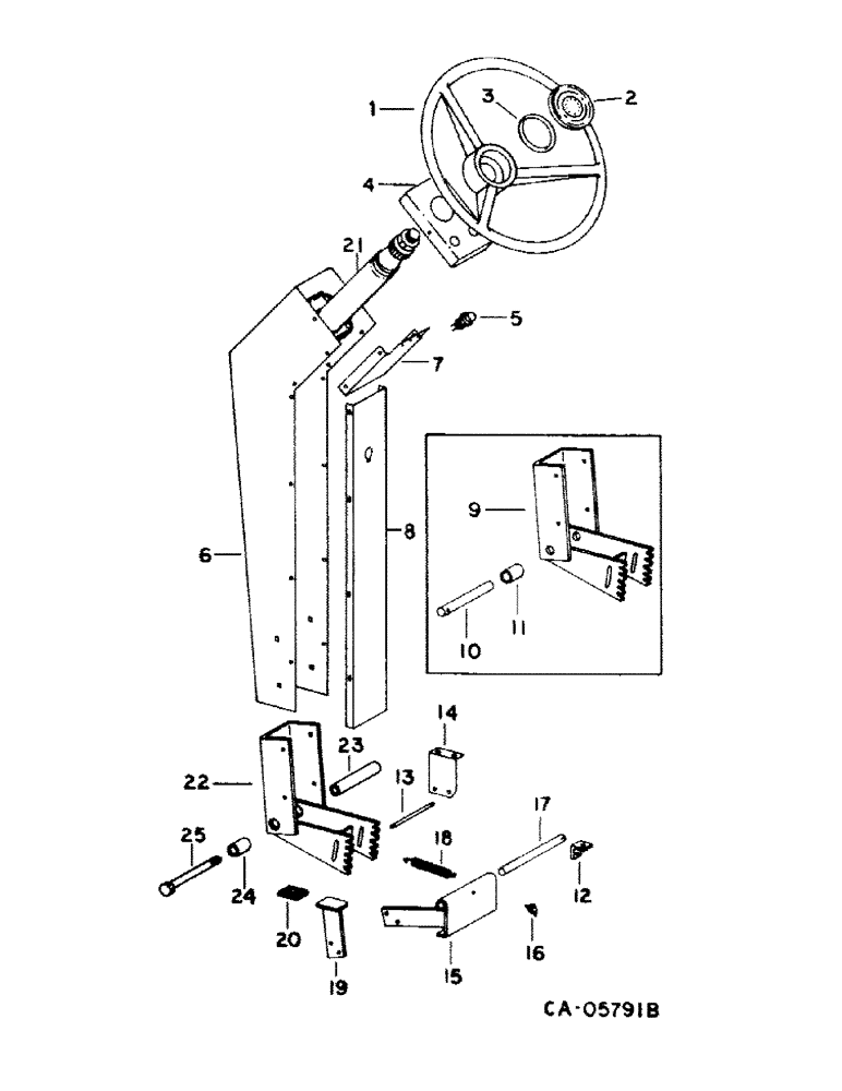 Схема запчастей Case IH 1440 - (05-02) - STEERING, STEERING WHEEL AND POST, S/N 20001 AND ABOVE (04) - STEERING