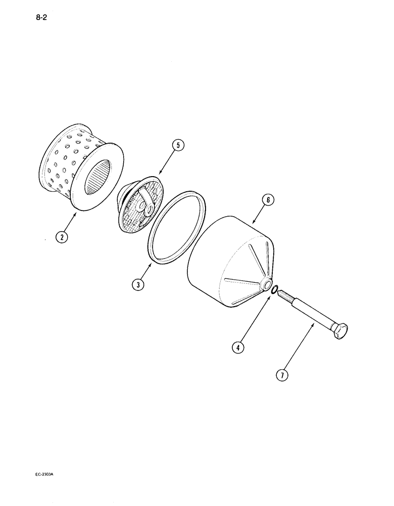 Схема запчастей Case IH 995 - (8-02) - OIL FILTER, HYDRAULIC (08) - HYDRAULICS
