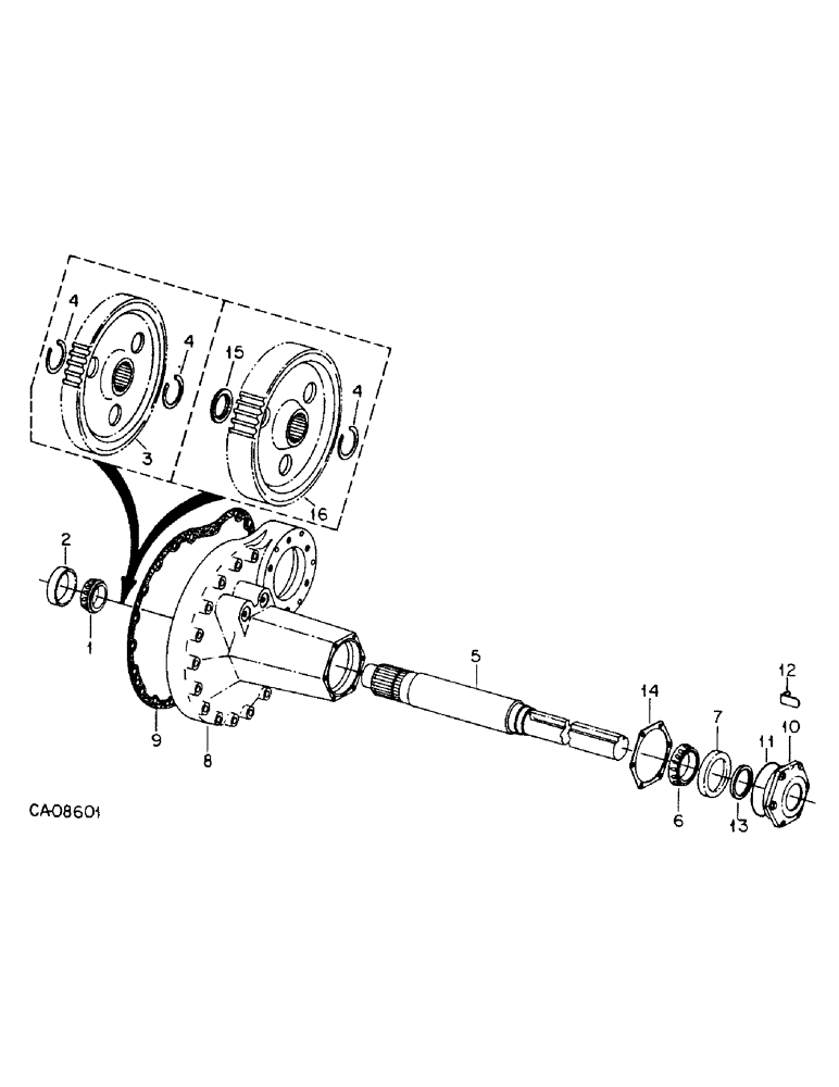 Схема запчастей Case IH 3688 - (07-22) - DRIVE TRAIN, REAR DRIVE AXLE, 3088, 3288 AND 3688 TRACTORS (04) - Drive Train