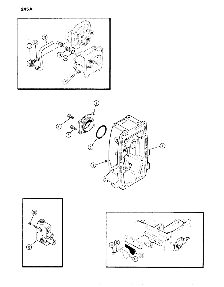 Схема запчастей Case IH 870 - (245A) - HYDRAULIC PARTS WITHOUT P.T.O. (06) - POWER TRAIN