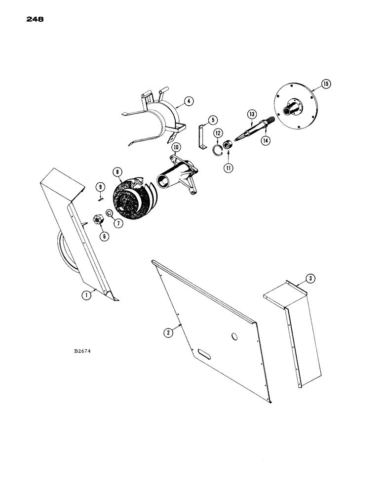 Схема запчастей Case IH 1660 - (248) - ENGINE OUTPUT SHAFT AND HOUSING (10) - ENGINE