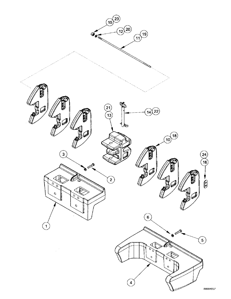 Схема запчастей Case IH MX240 - (9-008) - FRONT WEIGHTS, EUROPE ONLY (09) - CHASSIS/ATTACHMENTS