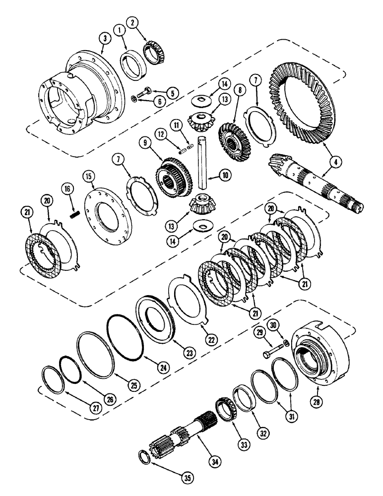Схема запчастей Case IH 2090 - (6-276) - DIFFERENTIAL ASSEMBLY, PINION GEAR, CLUTCH AND CAGE, TRANSMISSION SERIAL NUMBER 10270795 AND AFTER (06) - POWER TRAIN