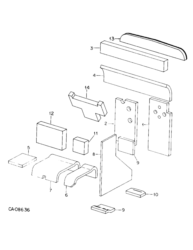 Схема запчастей Case IH 3688HC - (13-08) - SUPERSTRUCTURE, SOUND INSULATION (05) - SUPERSTRUCTURE