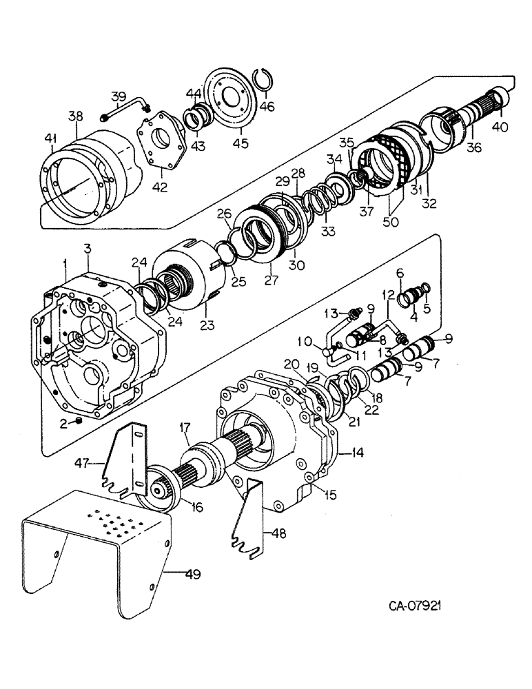 Схема запчастей Case IH 5488 - (07-44) - DRIVE TRAIN, INDEPENDENT POWER TAKE-OFF, SINGLE SPEED (04) - Drive Train