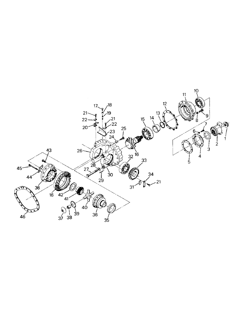 Схема запчастей Case IH KS-325 - (04-44) - DIFFERENTIAL & CARRIER ASSEMBLY, K598.60/70 (04) - Drive Train