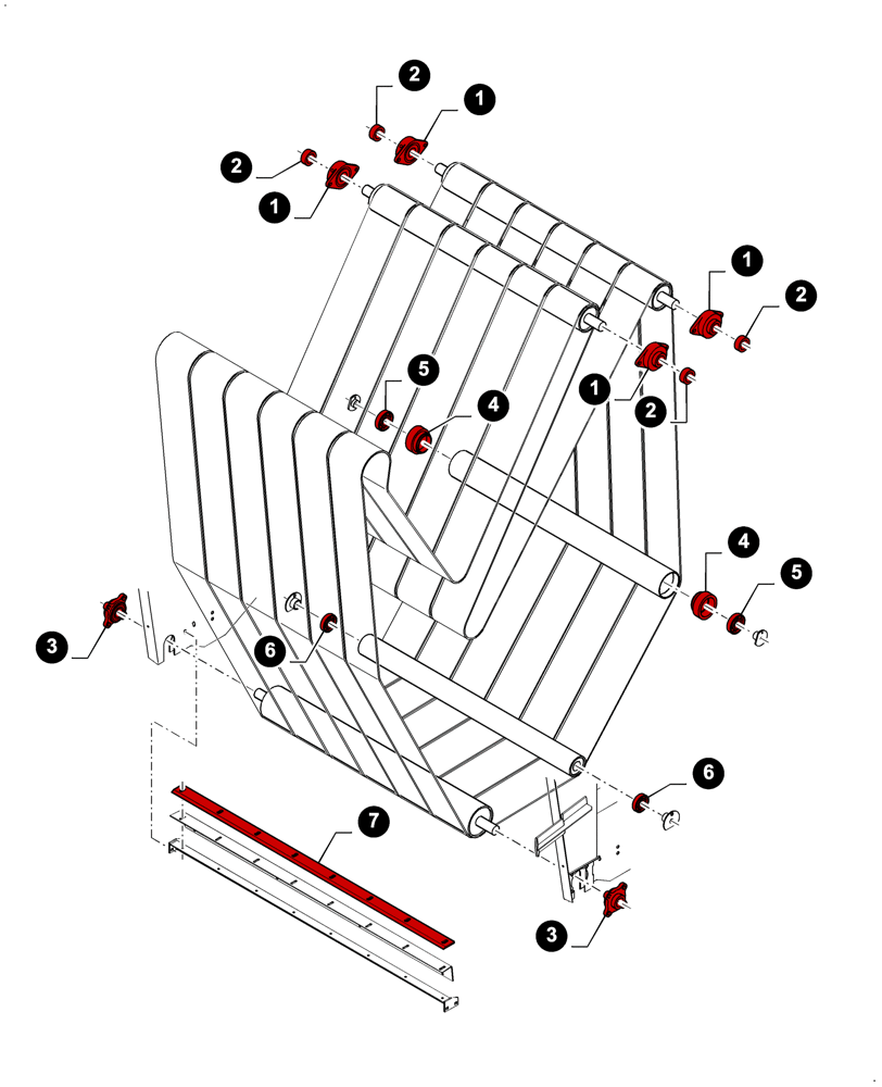 Схема запчастей Case IH RB464 - (00.00RB218) - MAINTENANCE PARTS, TAILGATE ROLLS (00) - GENERAL