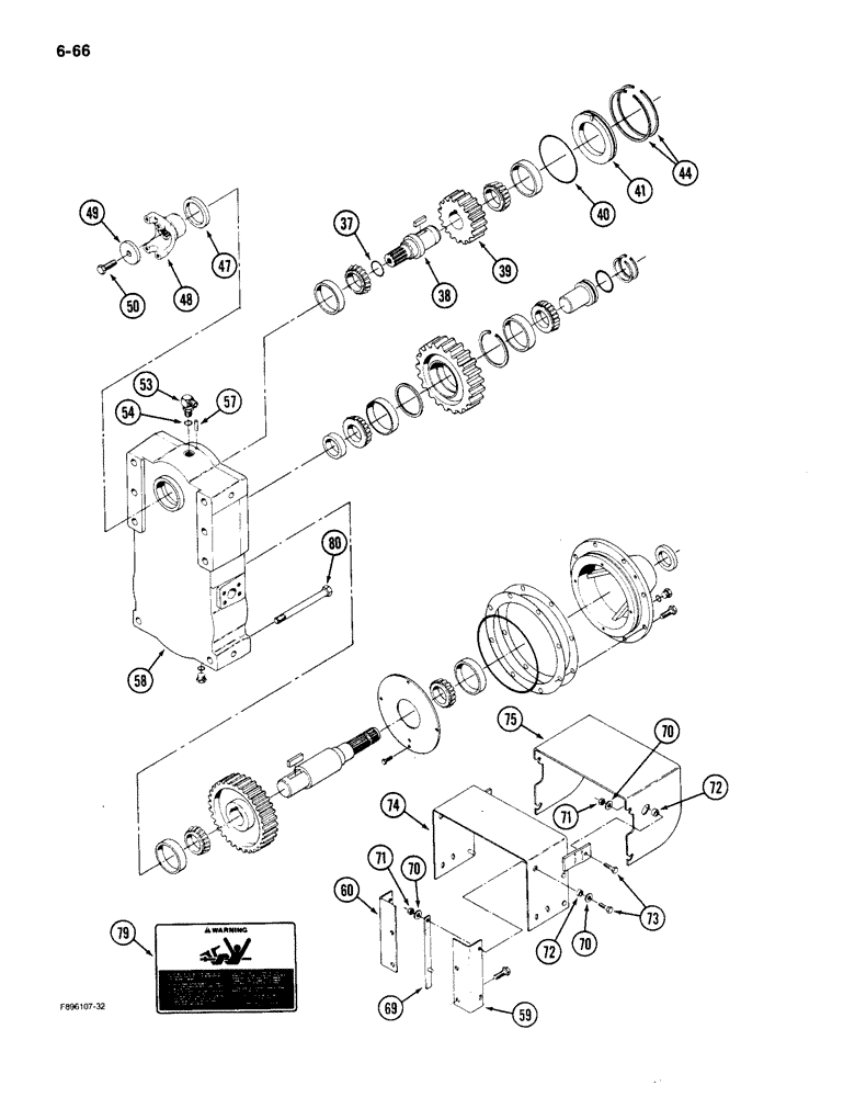 Схема запчастей Case IH 9150 - (6-066) - PTO TRANSFER CASE ASSEMBLY, (CONT) (06) - POWER TRAIN