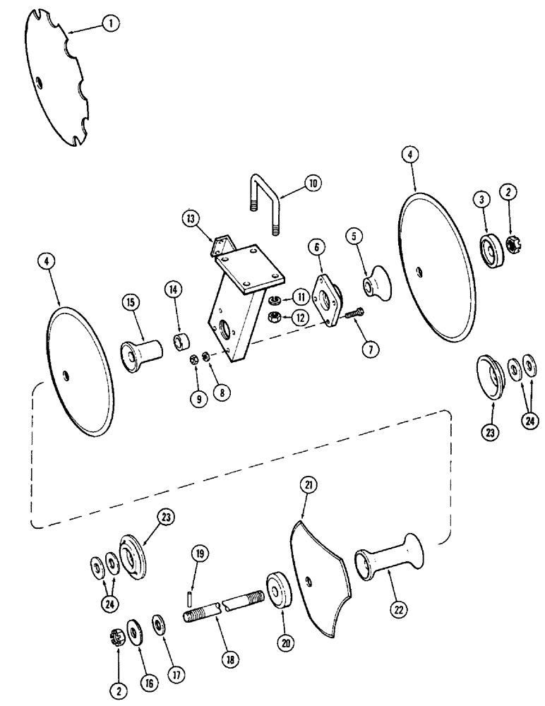 Схема запчастей Case IH DOT 17 - (34) - RIGHT REAR GANG MODEL 17-14 