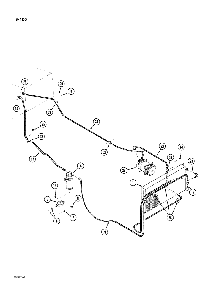 Схема запчастей Case IH STEIGER - (9-100) - AIR CONDITIONING, CONDENSER, RECEIVER-DRIER AND PLUMBING, 3406 ENGINE (09) - CHASSIS/ATTACHMENTS
