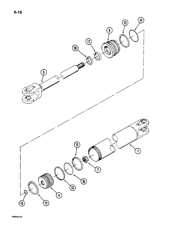 Схема запчастей Case IH 9180 - (5-12) - STEERING CYLINDER (05) - STEERING
