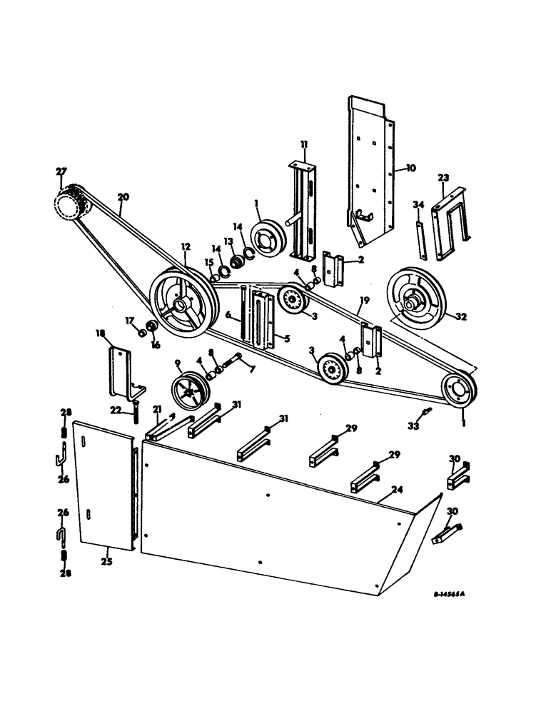 Схема запчастей Case IH 915 - (R-62) - SEPARATOR, STRAW CHOPPER DRIVE, SERIAL NO. 2349 AND BELOW Separation
