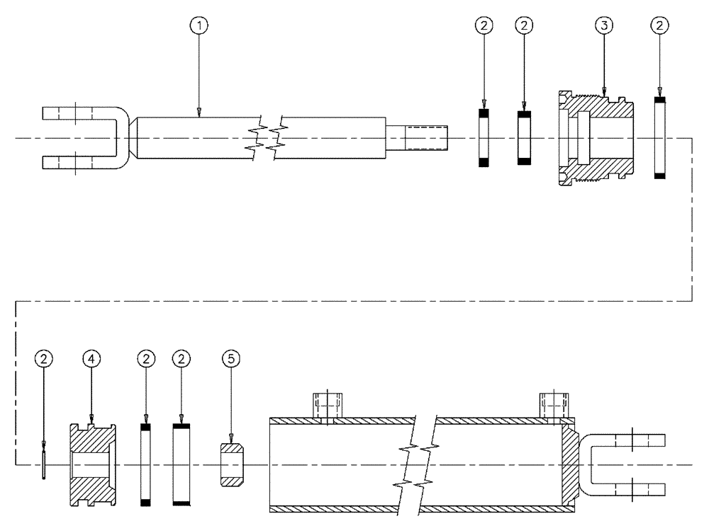 Схема запчастей Case IH PATRIOT NT - (07-001) - BOOM HEIGHT CYLINDER ((2.5"X40")-1 1/4" DIA. ROD) Cylinders