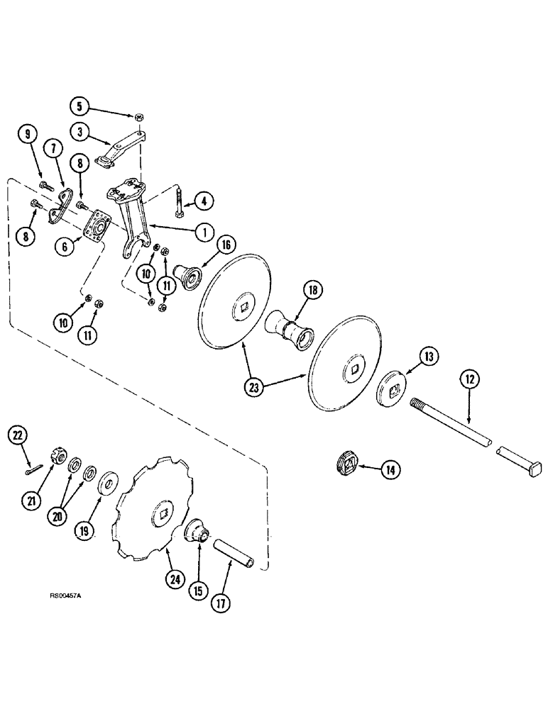 Схема запчастей Case IH 3800 - (9-12) - RIGID DISK GANG, 9 INCH SPACING (09) - CHASSIS/ATTACHMENTS