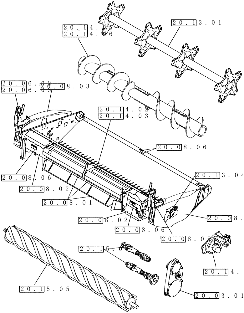 Схема запчастей Case IH HDX182 - (20.00.00) - PICTORIAL INDEX (00) - GENERAL & PICTORIAL INDEX