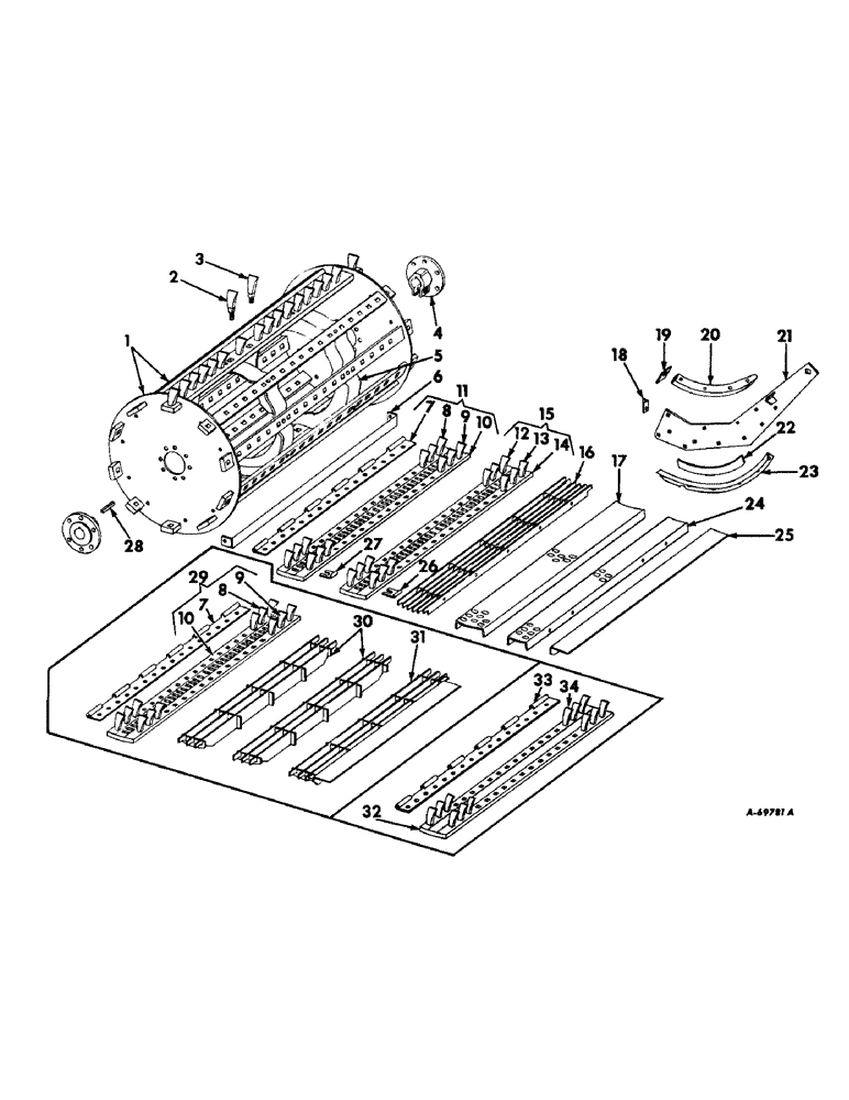 Схема запчастей Case IH 403 - (061) - SPIKE TOOTH CYLINDER ATTACHMENT, SERIAL NO. 13062 AND BELOW (66) - THRESHING