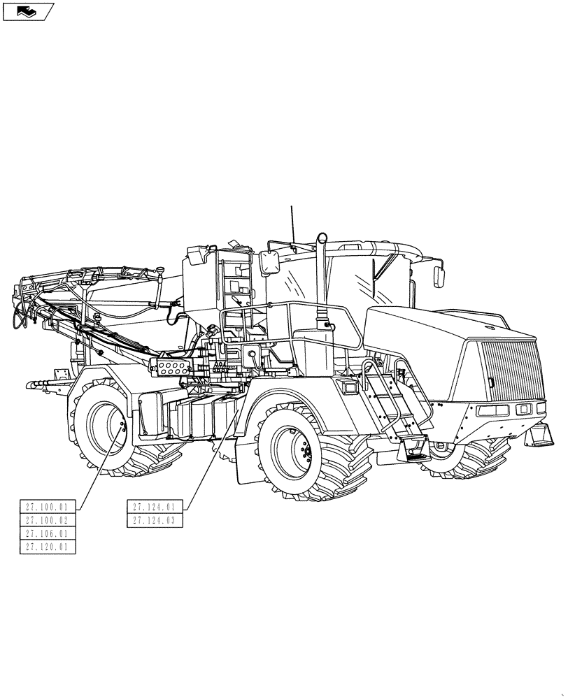 Схема запчастей Case IH TITAN 4530 - (00.000.27) - PICTORIAL INDEX - REAR DRIVE AXLE (00) - GENERAL & PICTORIAL INDEX