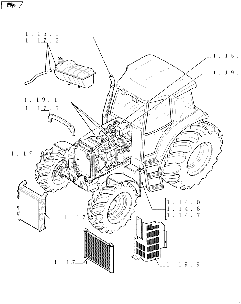 Схема запчастей Case IH PUMA 125 - (SEC. 02) - ENGINE EQUIPMENT (00) - GENERAL
