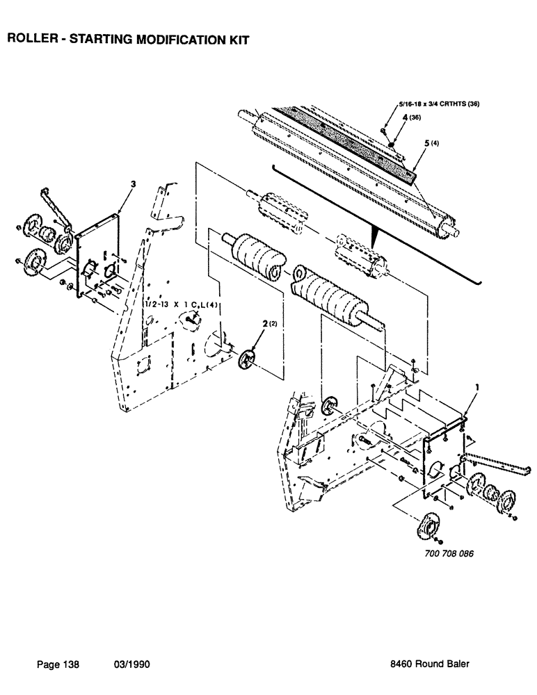 Схема запчастей Case IH 8460 - (138) - ROLLER, STARTING MODIFICATION KIT (14) - BALE CHAMBER