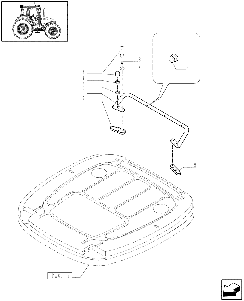 Схема запчастей Case IH JX70 - (1.92.94[02]) - WORK LIGHTS SUPPORT (10) - OPERATORS PLATFORM/CAB