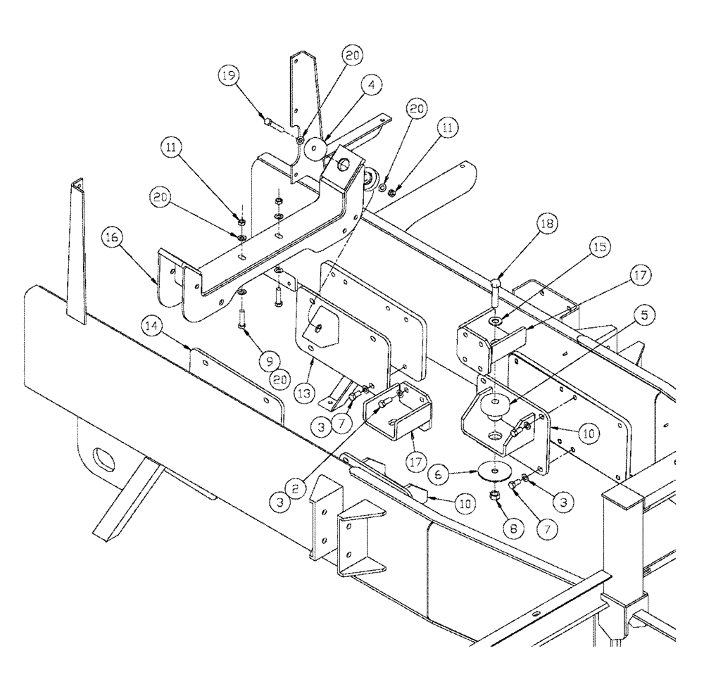 Схема запчастей Case IH FLX3330B - (02-029) - ENGINE MOUNTING (FLX3300B CAT ENGINE & FLX3330B) (01) - ENGINE