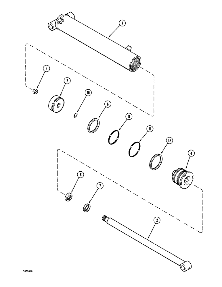 Схема запчастей Case IH 184 - (8-10) - LIFT CYLINDER ASSEMBLY, FOLDING FRAME, 12 ROW NARROW, 4 ID X 16 INCH STROKE 