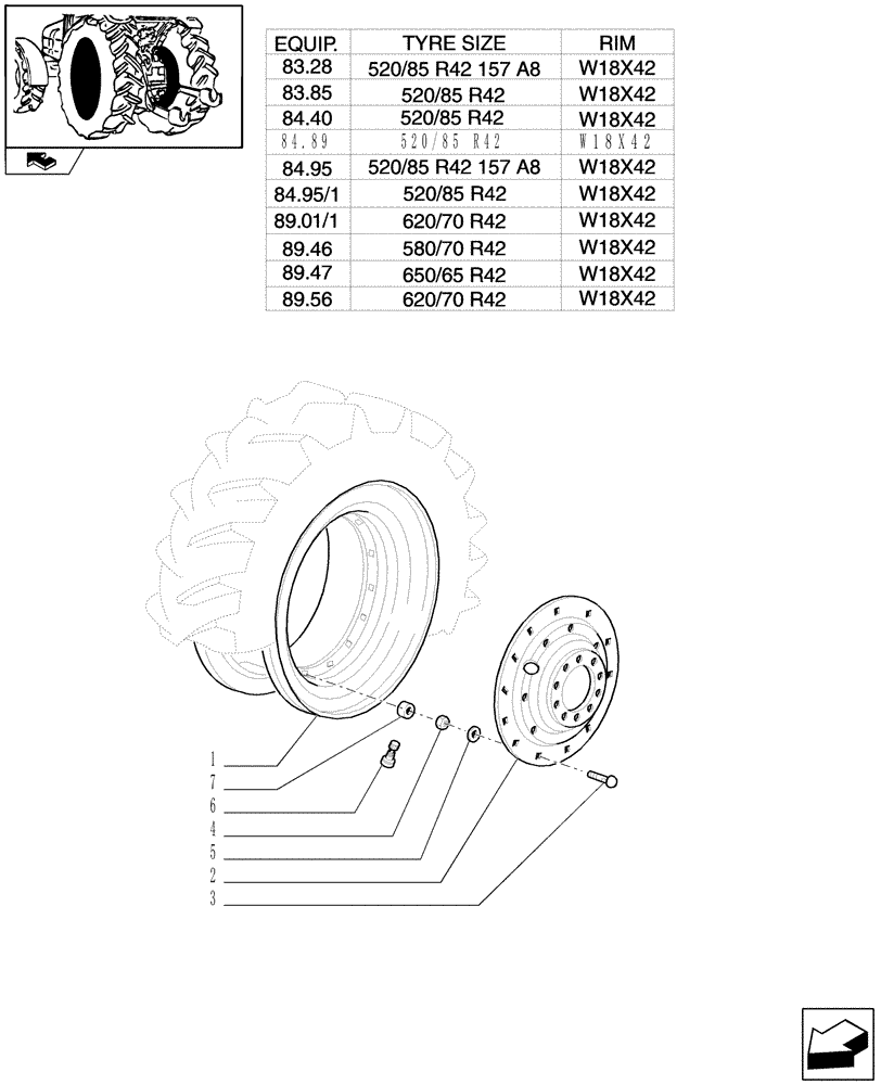 Схема запчастей Case IH PUMA 210 - (83.00[06]) - REAR WHEELS (11) - WHEELS/TRACKS
